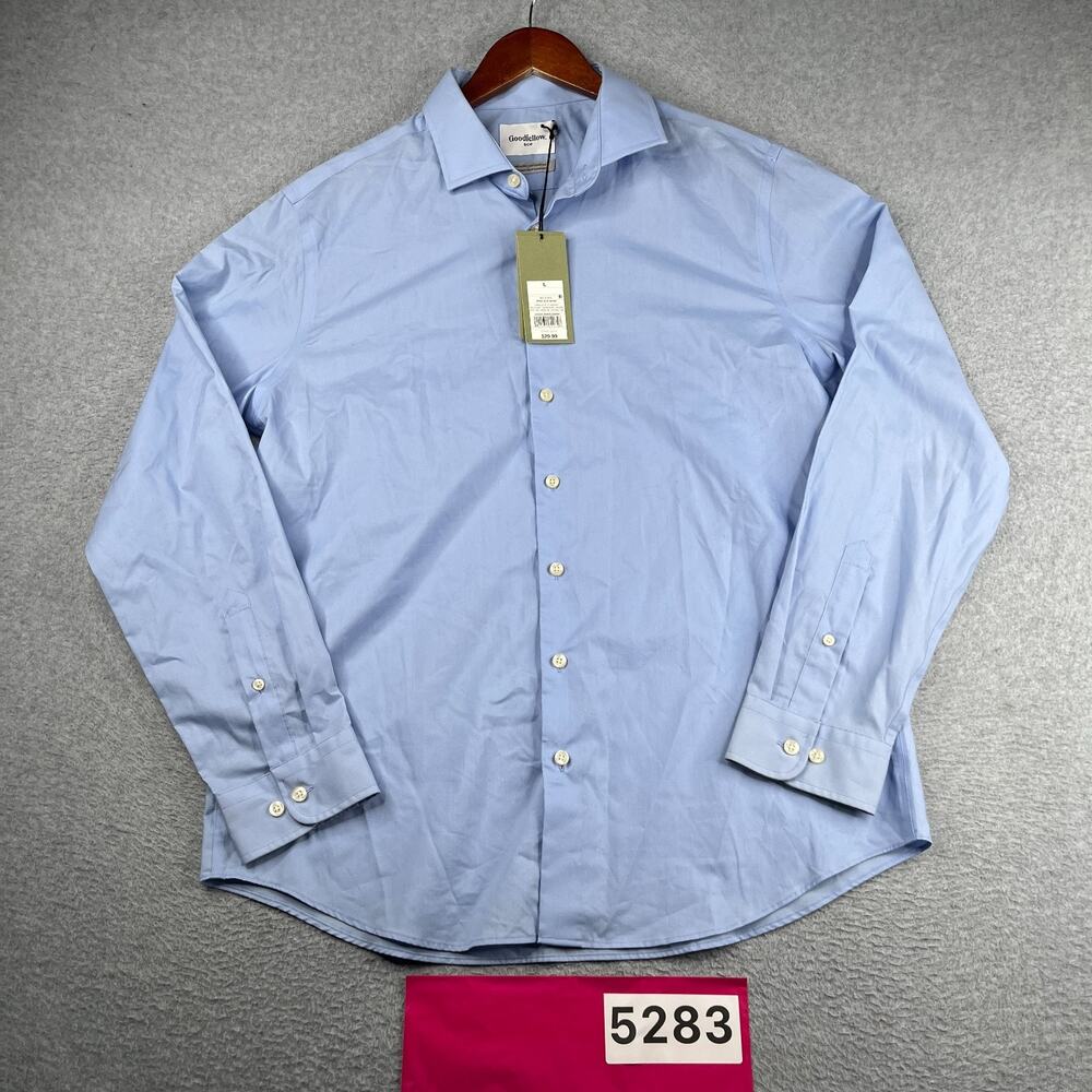 Goodfellow & Co Standard Fit Shirt Blue Button Up Long Sleeve Mens Lg NEW *SEE